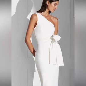 Shona Joy Lucy One Shoulder Midi Dress Ivory